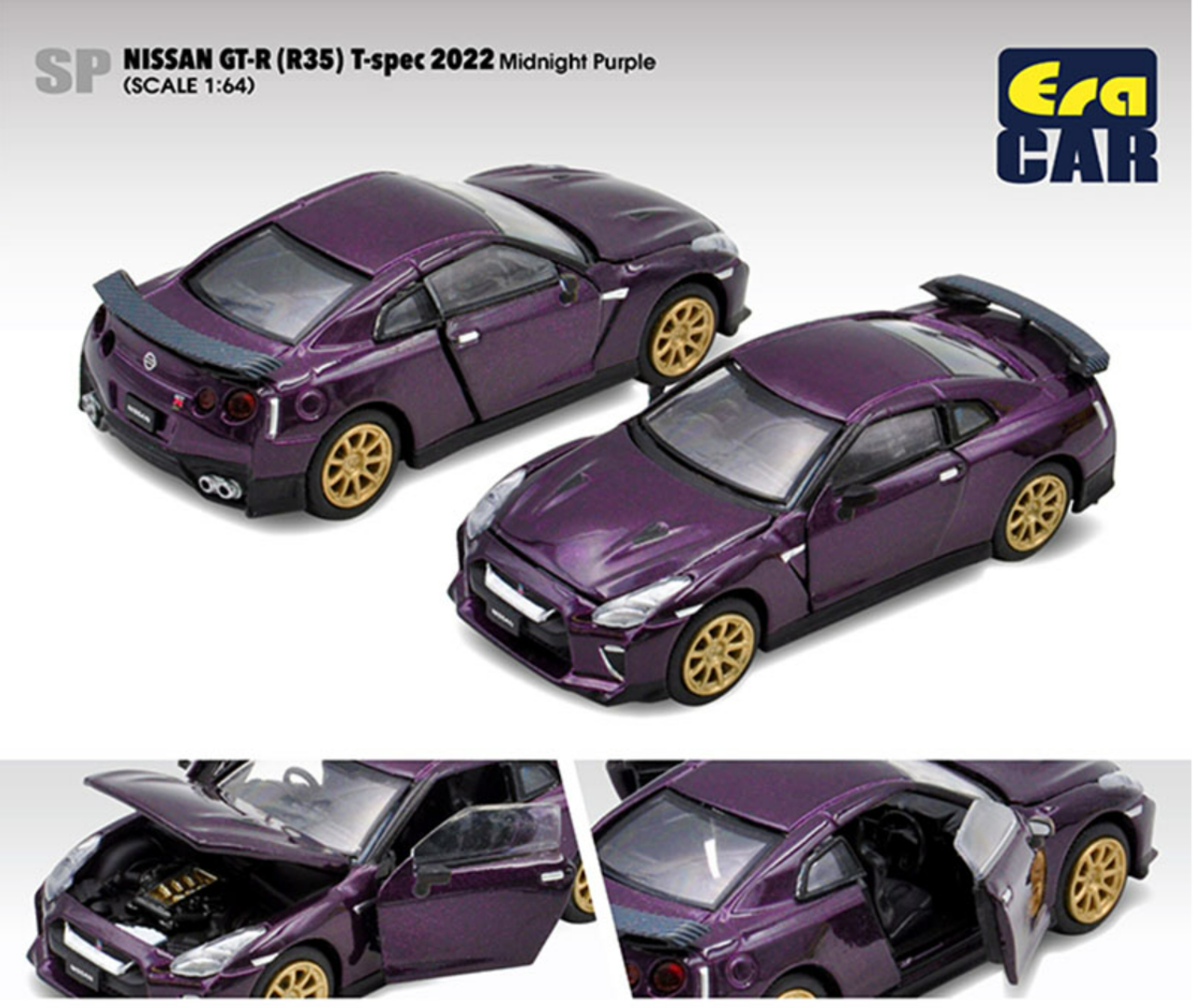 1/64 Era Car 2022 Nissan GT-R (R-35) T-Spec (Midnight Purple) Car Model