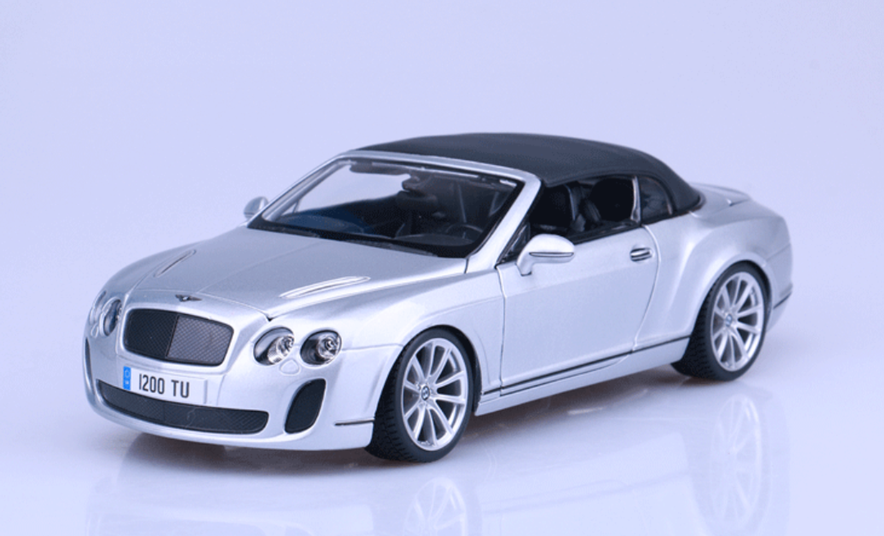 1/18 Bburago 2012-2013 Bentley Continental Supersports Soft Top (Silver) Diecast Car Model