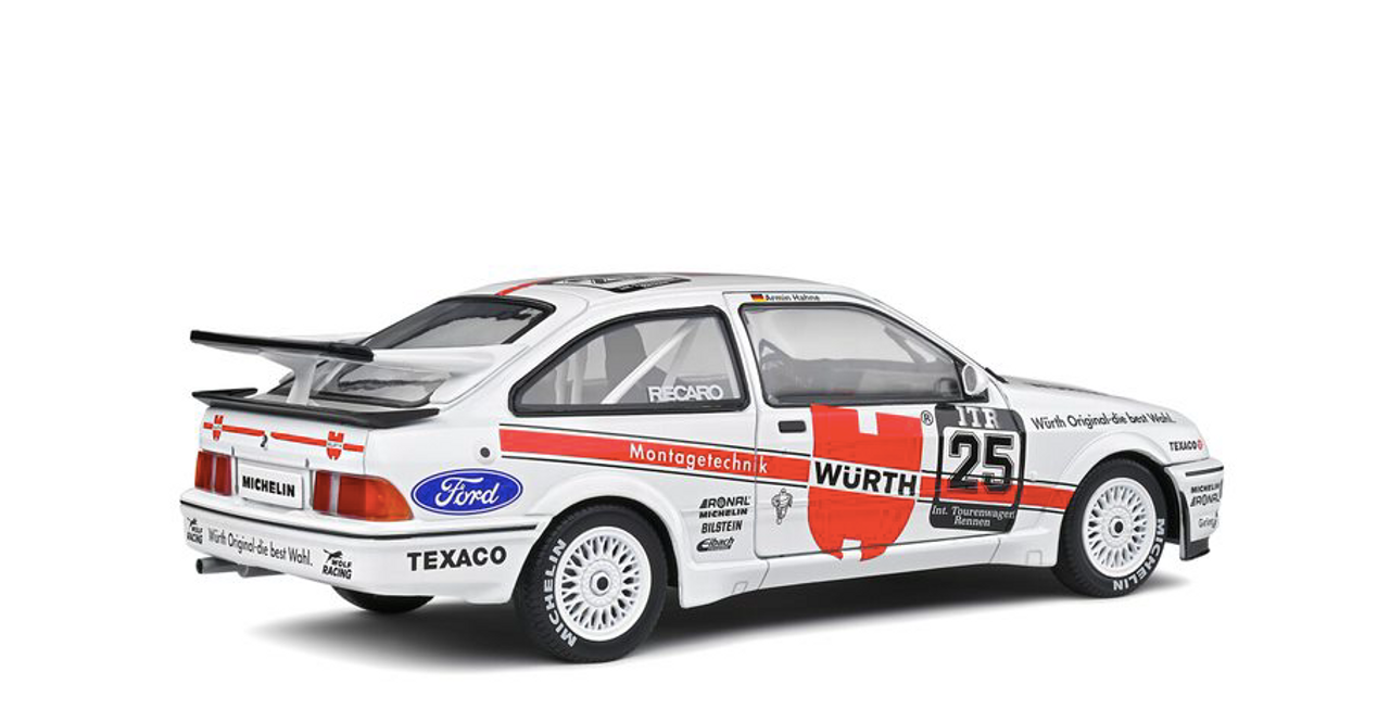 1/18 Solido 1988 Ford Sierra RS 500 #25 DTM Nürburgring Würth Wolf Racing Team Armin Hahne Diecast Car Model