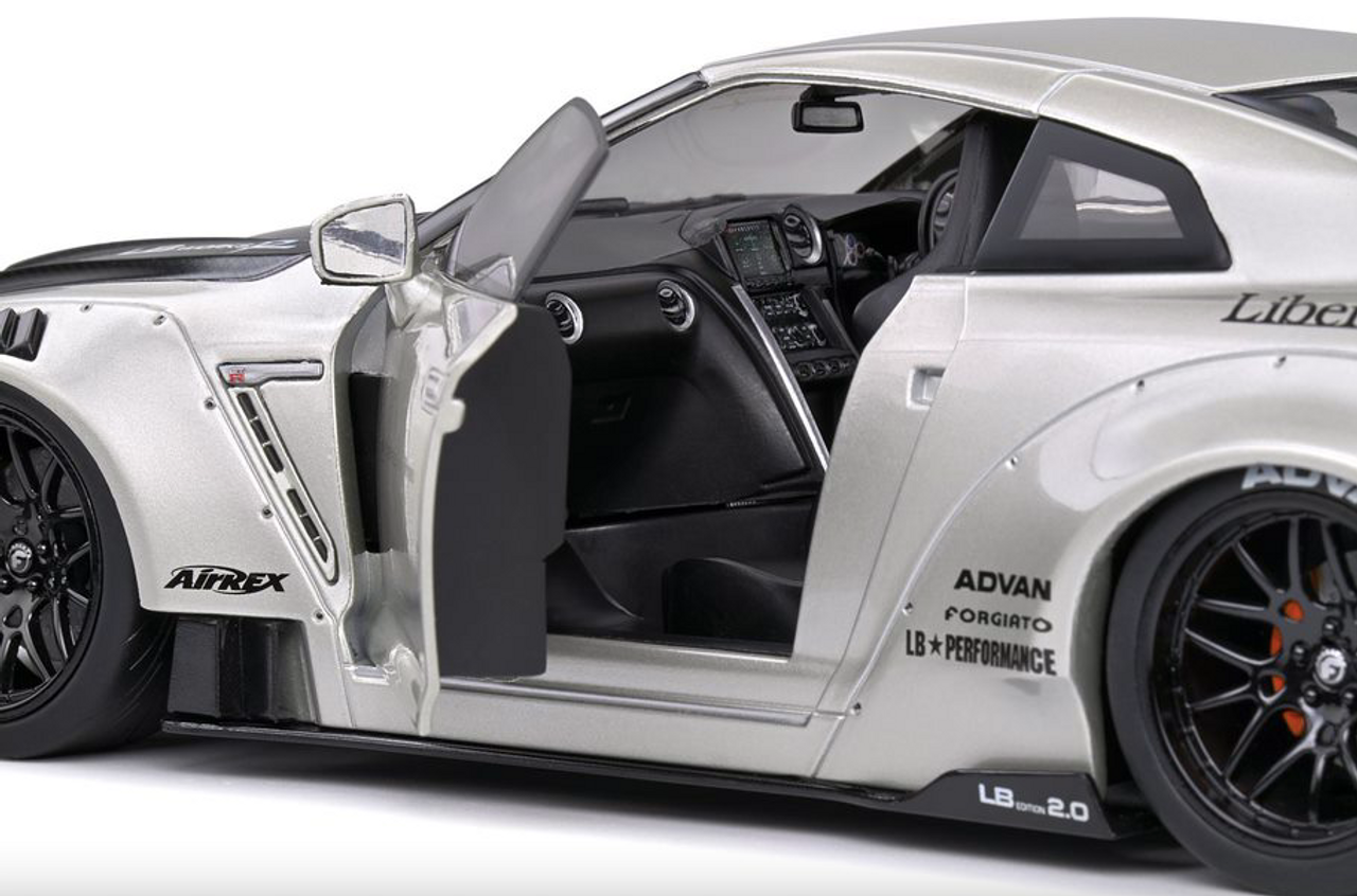 1/18 Solido 2020 Nissan GT-R (R35) Liberty Walk Body Kit 2.0 (Pearl Grey) Diecast Car Model