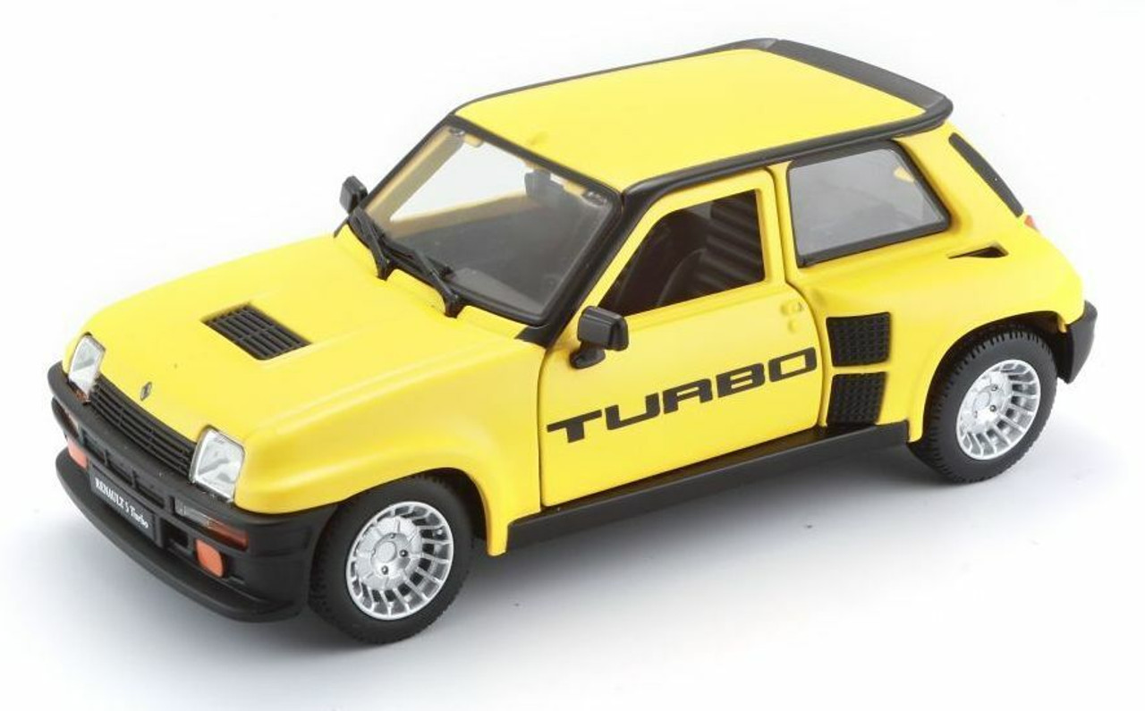 Bburago 21088y Renault 5 Turbo Yellow with Black Accents 1-24 Diecast Model Car