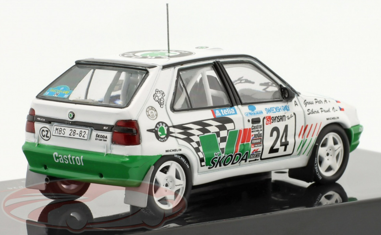 1/43 Ixo 1995 Skoda Felicia Kit Car #24 rally Sweden Pavel Sibera, Petr Gross Car Model