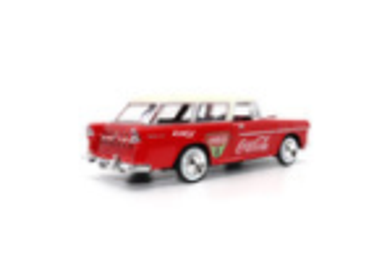 1955 Chevrolet Bel Air Nomad Red with White Top "Coca-Cola" 1/24 Diecast Model Car by Motor City Classics