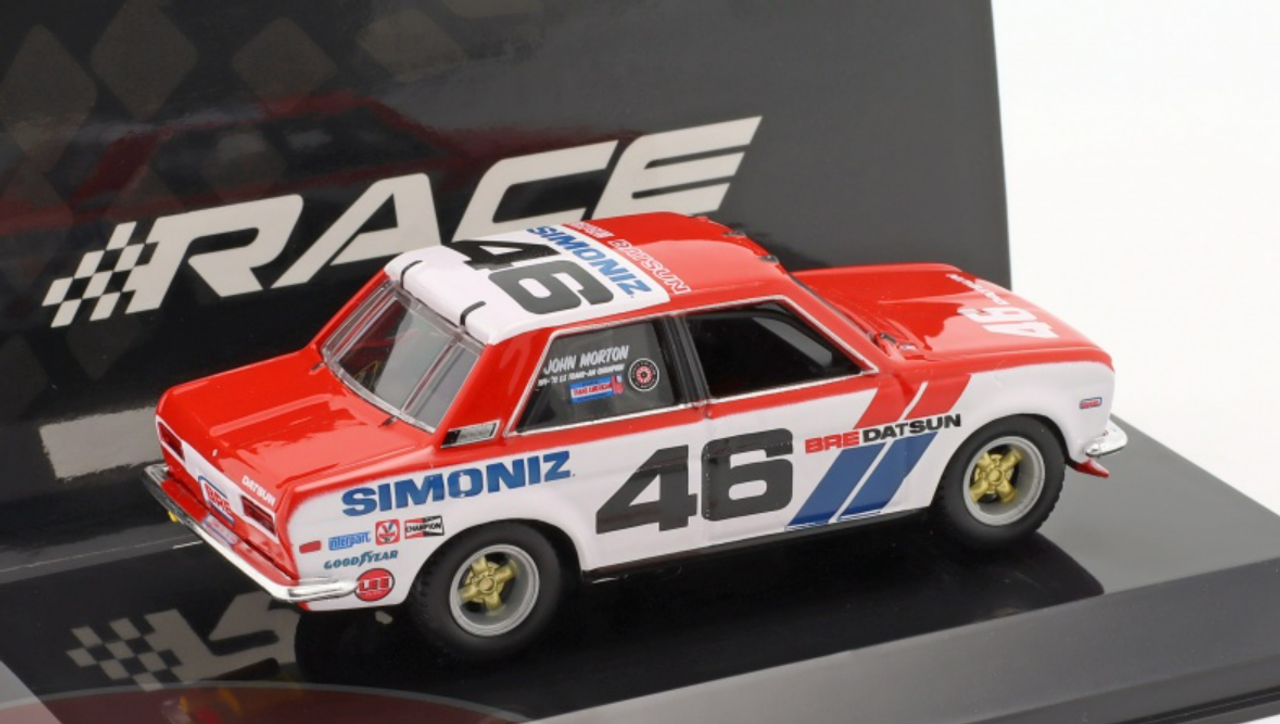 1/43 BBurago BRE Datsun 510 #46 (Red & White) Car Model