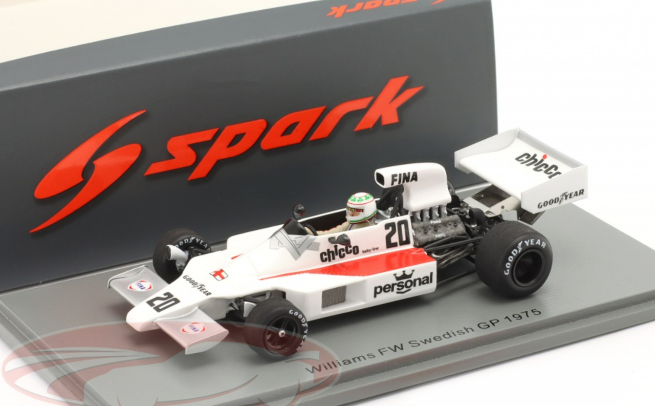 1/43 Spark 1975 Formula 1 Damien Magee Williams FW03 #20 Swedish GP Car Model