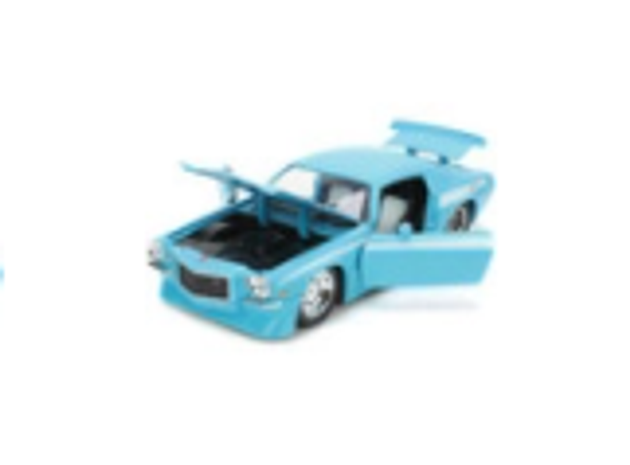 1971 Chevrolet Camaro Z/28 Light Blue with White Stripes "Bigtime Muscle" Series 1/24 Diecast Model Car by Jada