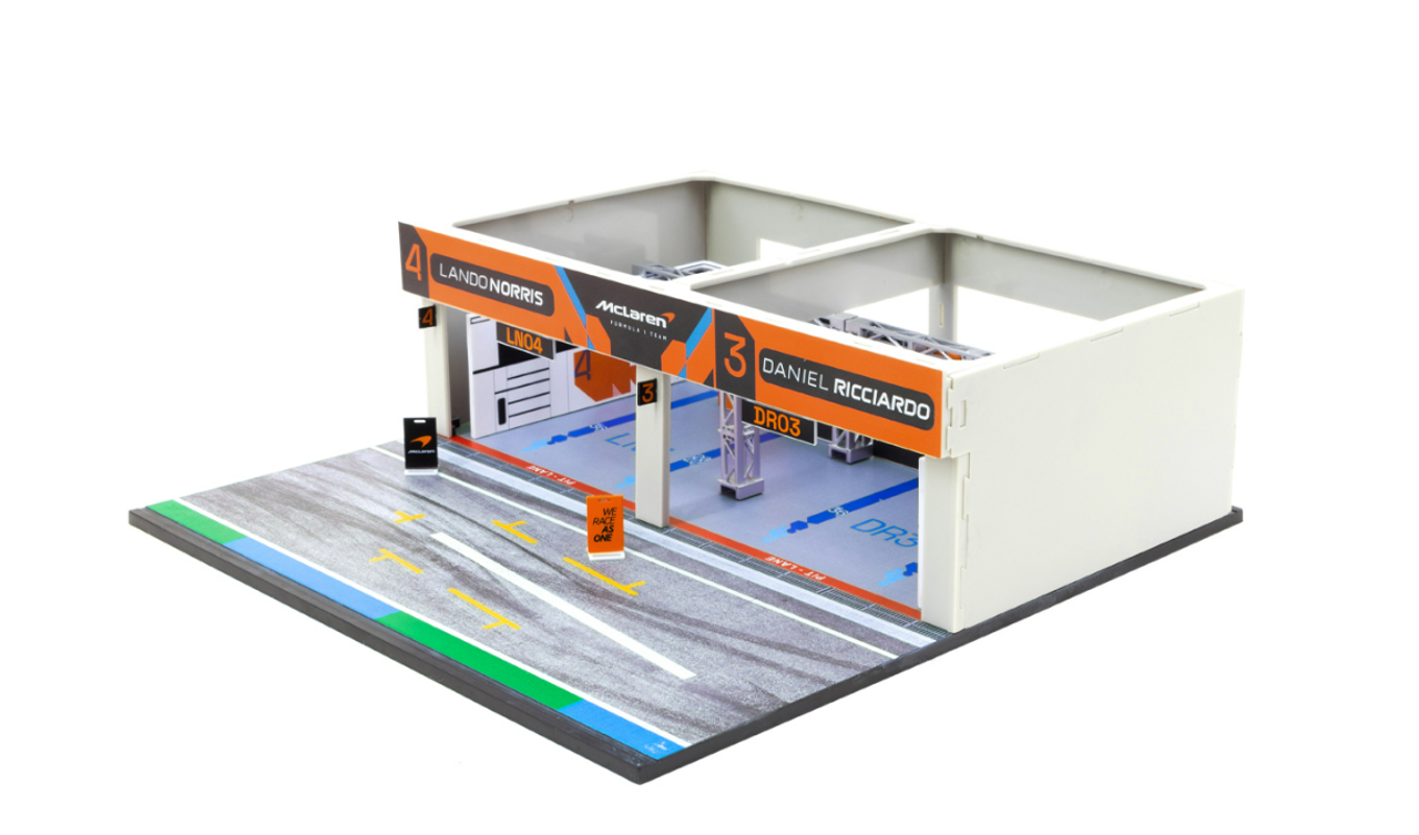 1/64 Tarmac Works Formula 1 McLaren Team Pit Stop Garage Diorama (cars u0026  figures NOT included)