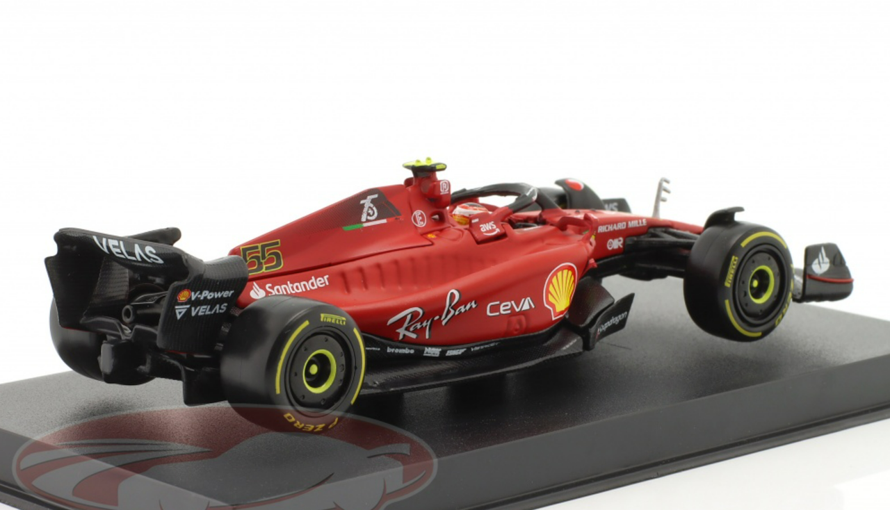 1/43 BBurago 2022 Formula 1 Carlos Sainz Jr. Ferrari F1-75 #55 Elite Edition Car Model