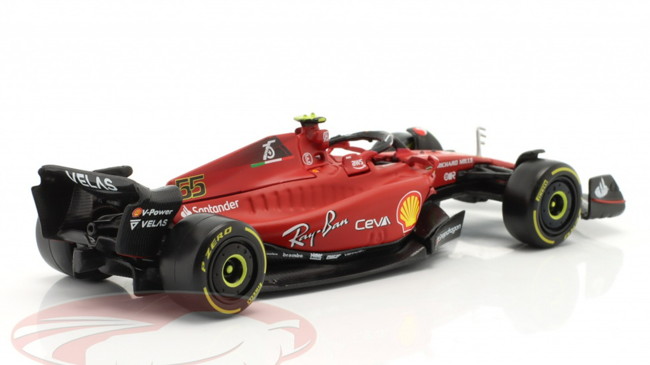 1/43 BBurago 2022 Formula 1 Carlos Sainz Jr. Ferrari F1-75 #55 Standard Edition Car Model