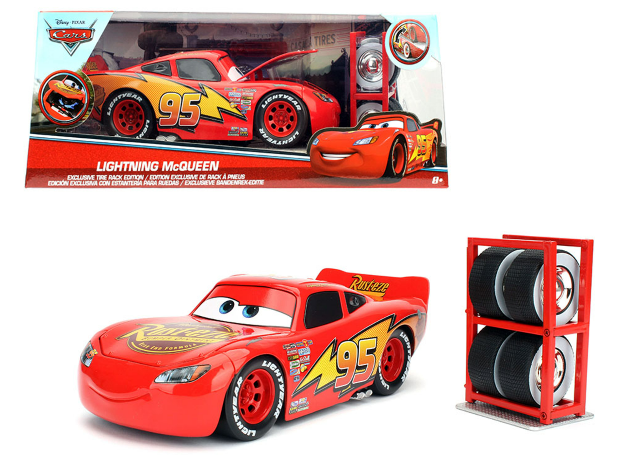 1/24 Jada Lightning McQueen With Tire Rack Disney Pixar Cars