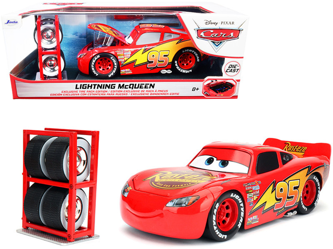 ディズニー　JADA TOYS 　 Lightning McQueen Jada Toys 1:24 Scale Disney Pixar Lightning McQueen Crash