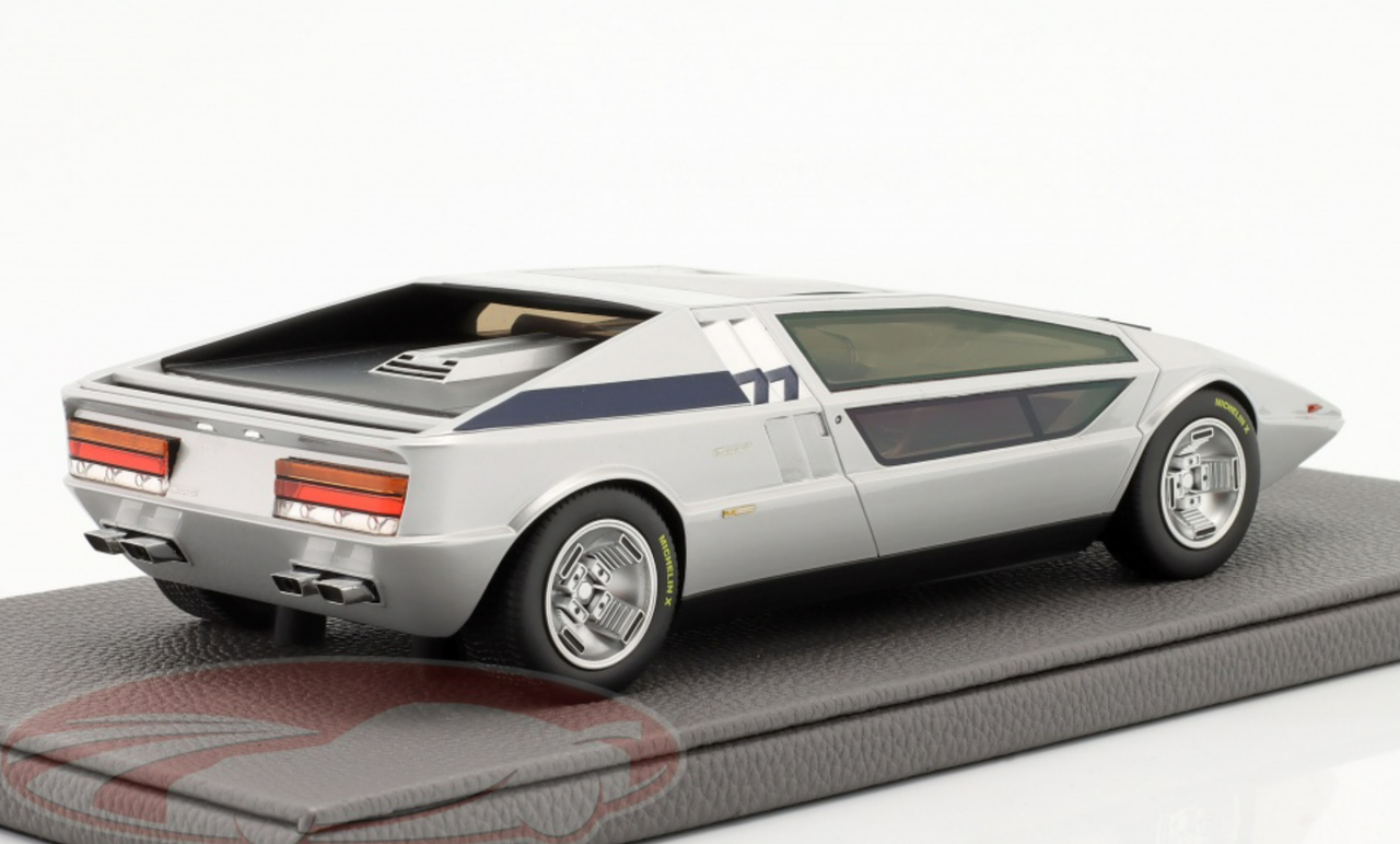 1/18 Top Marques 1971 Maserati Boomerang Turin Motor Show (Silver) Car Model