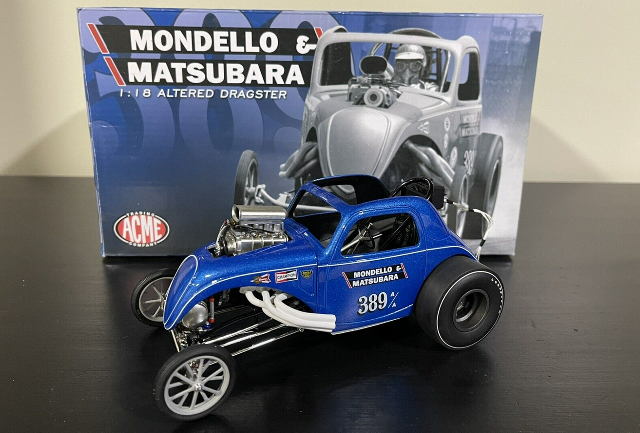 1/18 ACME Fiat Topolino Altered Dragster N 389 Mondello Matsubara Diecast Car Model