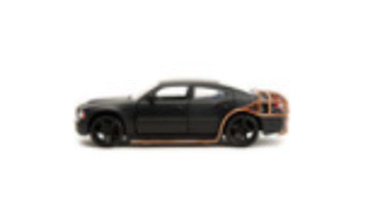 2006 Dodge Charger Matt Black with Outer Cage "Fast & Furious" Movie 1/24 Diecast Model Car by Jada