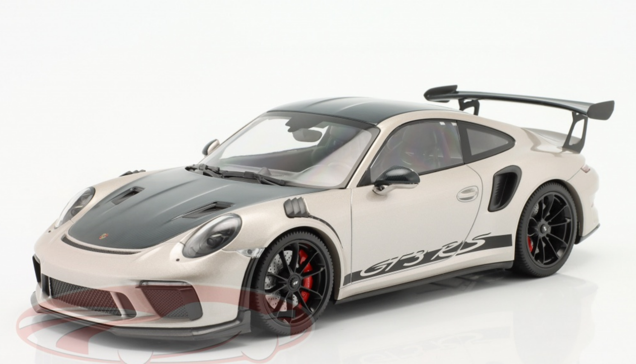 1/18 Minichamps 2019 Porsche 911 (991.2) GT3 RS Weissach Package (Silver with Black Rims) Car Model