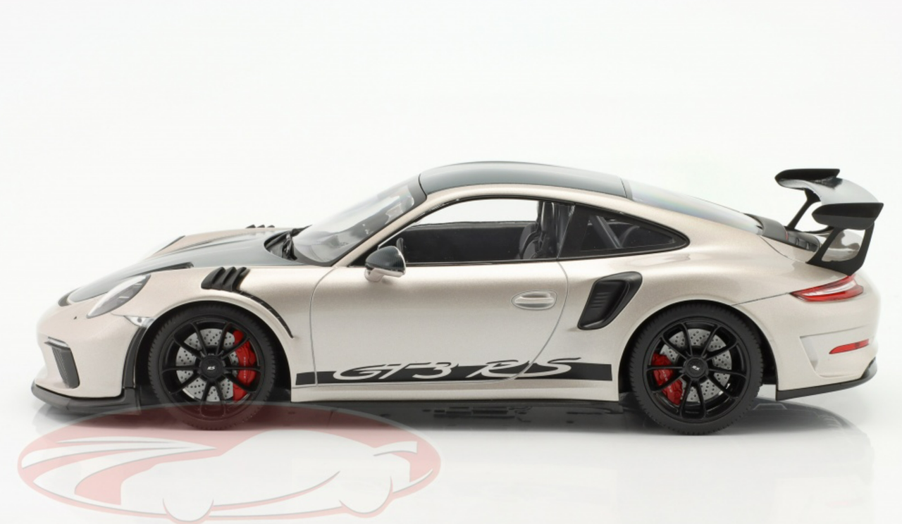 1/18 Minichamps 2019 Porsche 911 (991.2) GT3 RS Weissach Package (Silver with Black Rims) Car Model