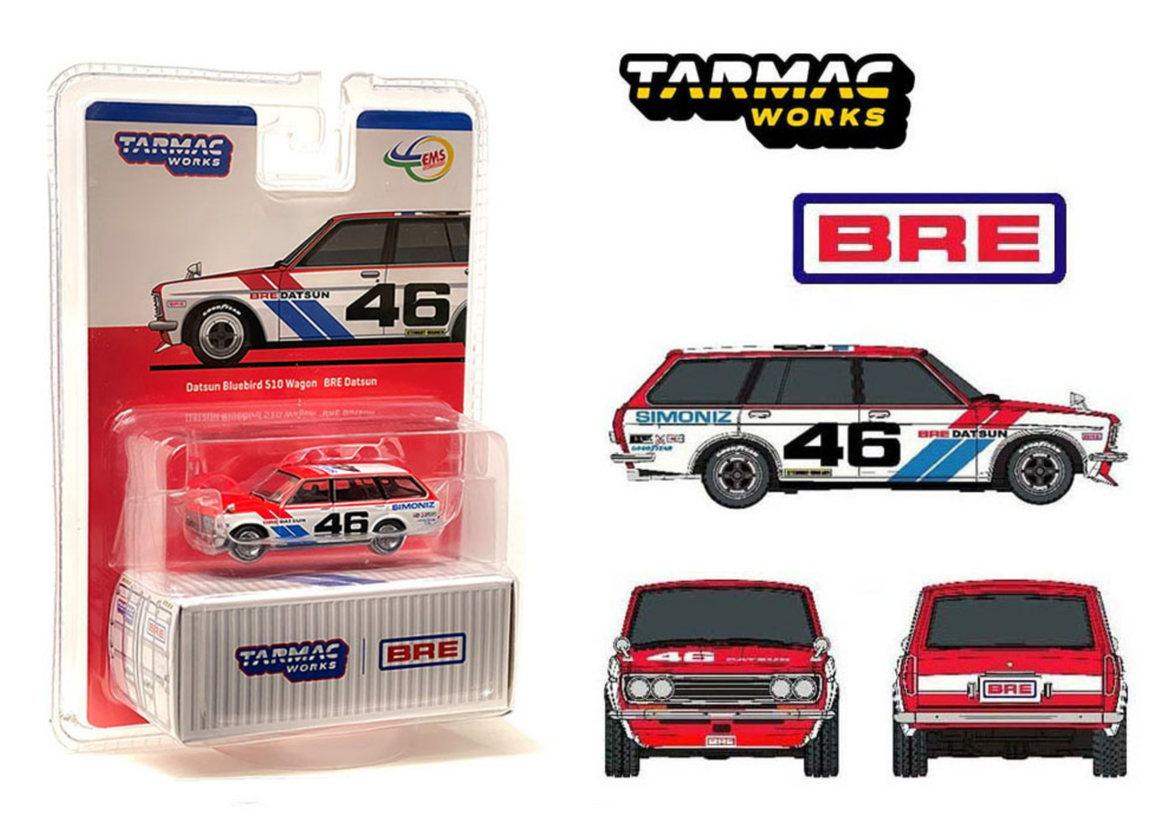 1/64 Tarmac Works Datsun Bluebird 510 Wagon BRE #46 Limited Edition Indonesia Exclusive Car Model