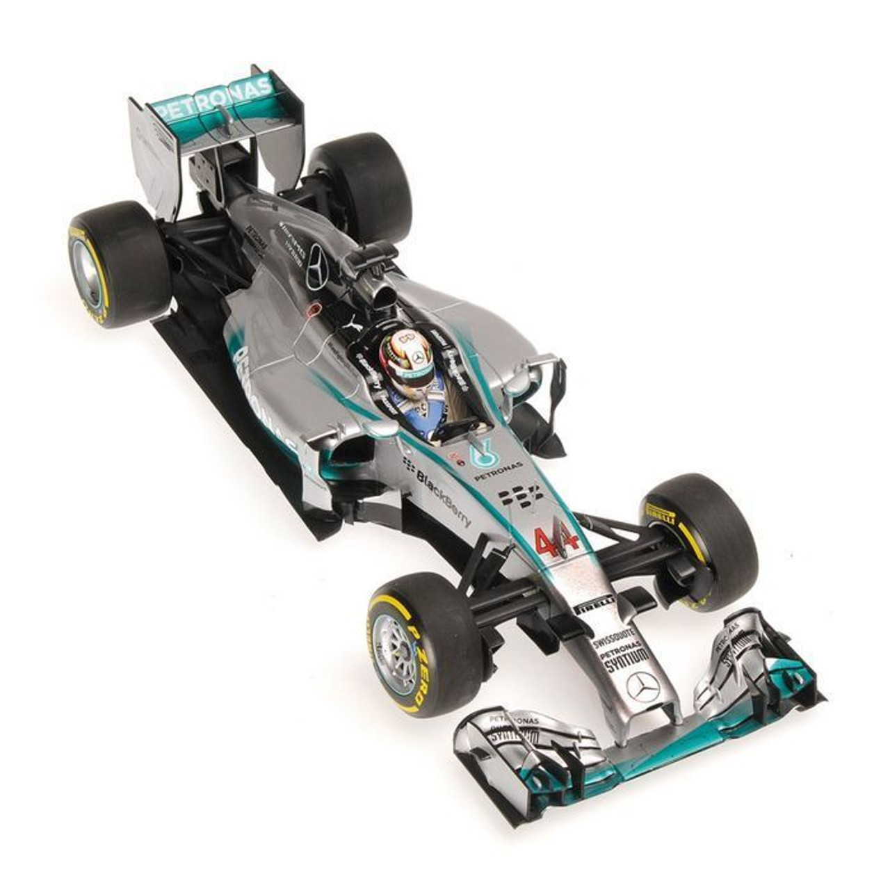 1/18 Minichamps 2014 Formula 1 Mercedes Abu Dhabi GP #44 Lewis Hamilton World Champion Car Model