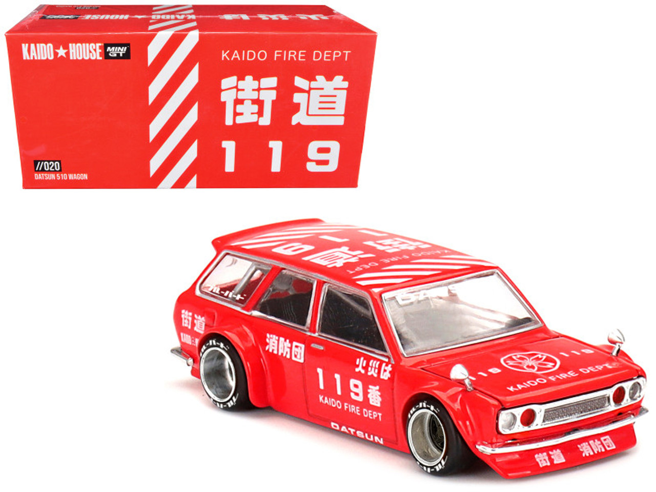 Datsun KAIDO 510 Wagon Carbon Fiber V1 Purple Kaido House 1/64 Diecast  Model Car True Scale Miniatures KHMG062