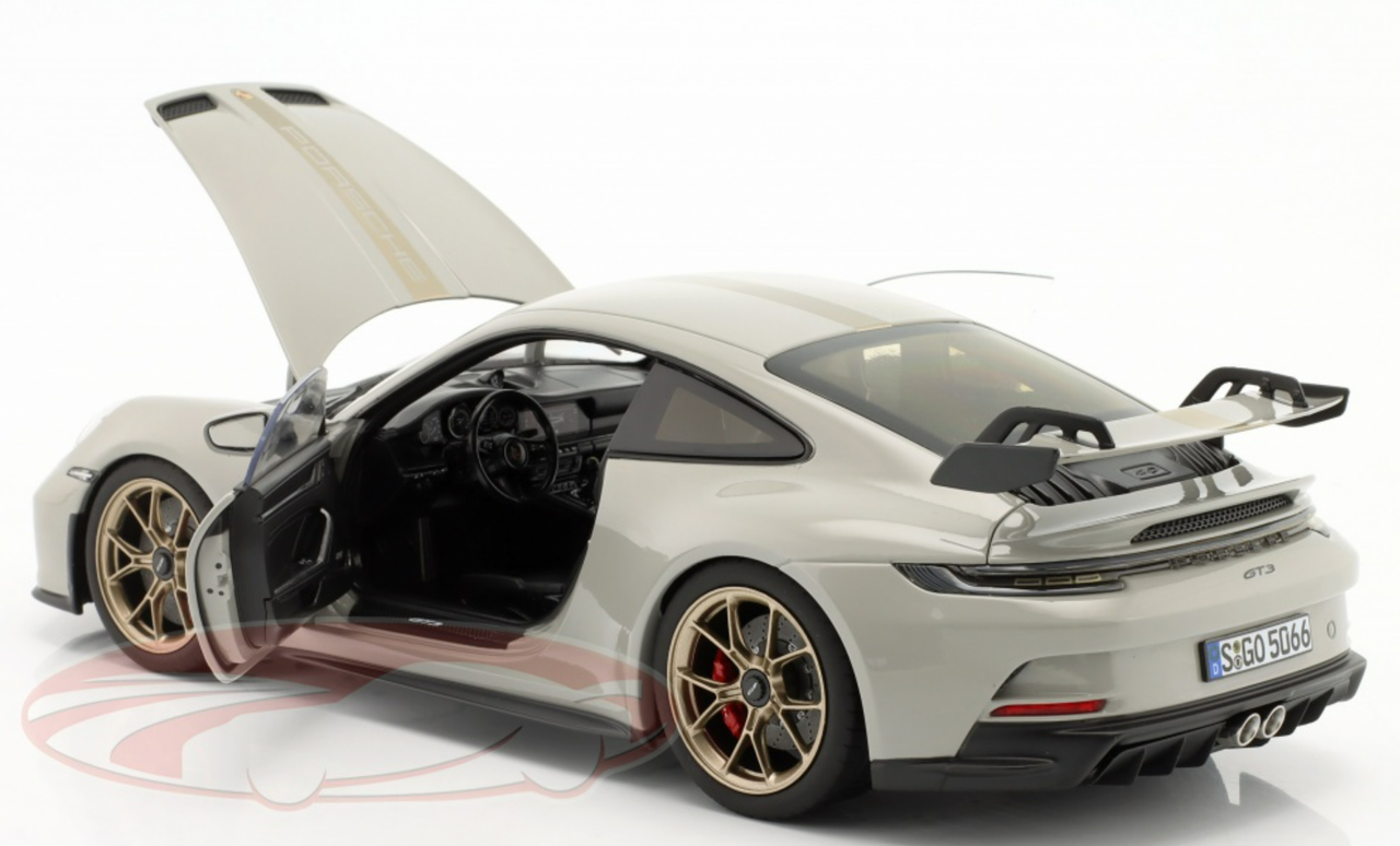 1/18 Norev 2021 Porsche 911 992 GT3 (Chalk Grey) Diecast Car Model