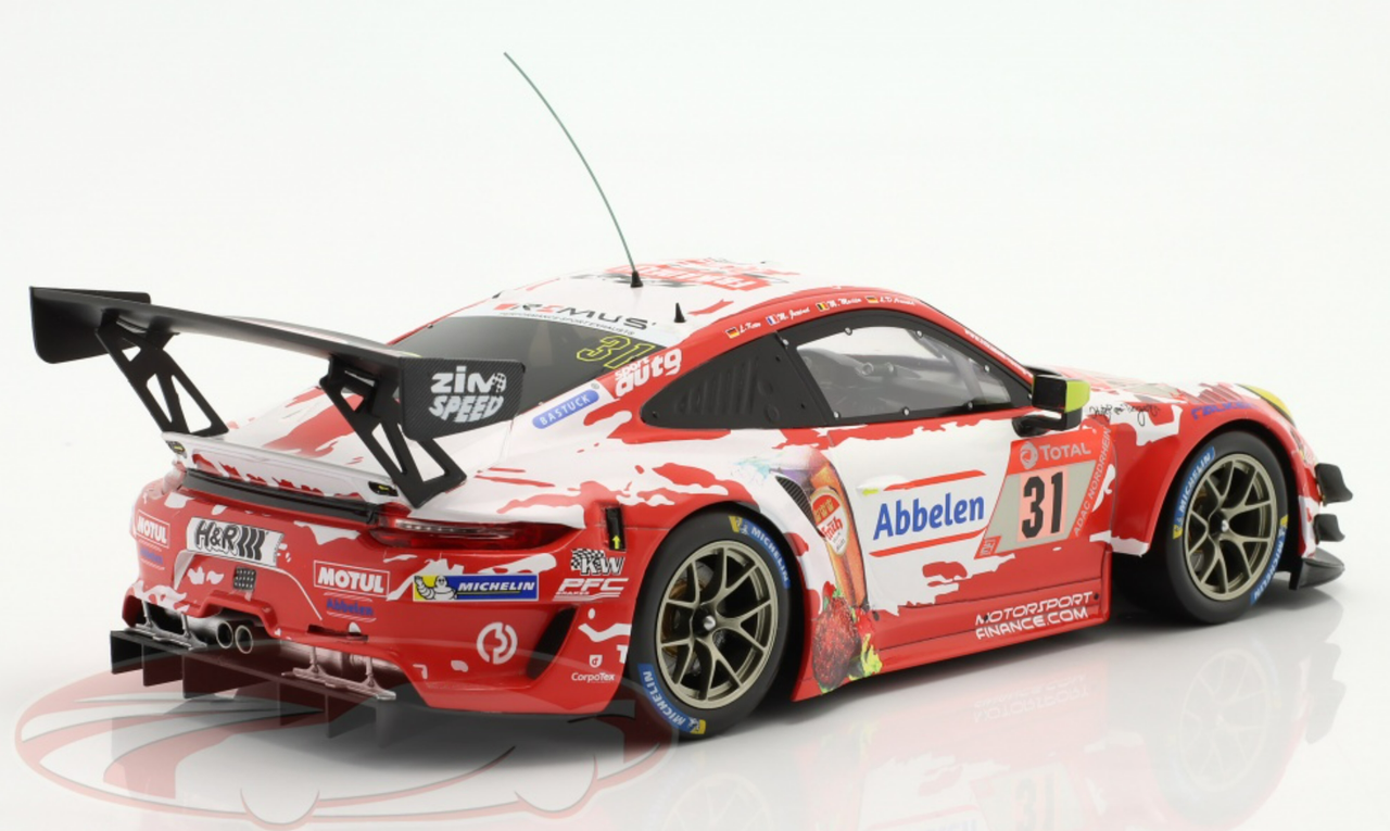 1/18 Ixo 2020 Porsche 911 GT3 R #31 24h Nürburgring Frikadelli Racing Team Lance David Arnold, Mathieu Jaminet, Lars Kern, Maxime Martin Car Model