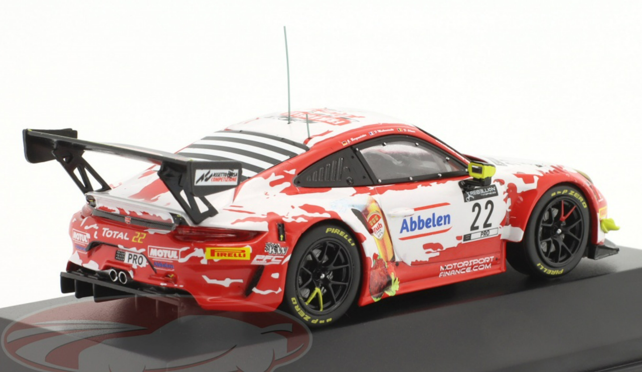 1/43 Ixo 2020 Porsche 911 GT3 R #22 24h Spa Frikaelli Racing Team Jörg Bergmeister, Frédéric Makowiecki, Dennis Olsen Car Model