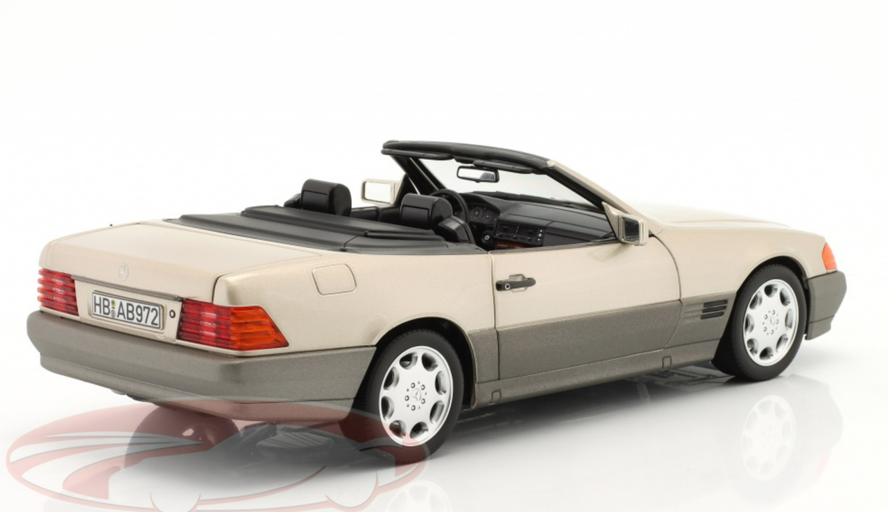 1/18 Norev 1989 Mercedes-Benz 500 SL Convertible (Smoke Silver) Diecast Car Model