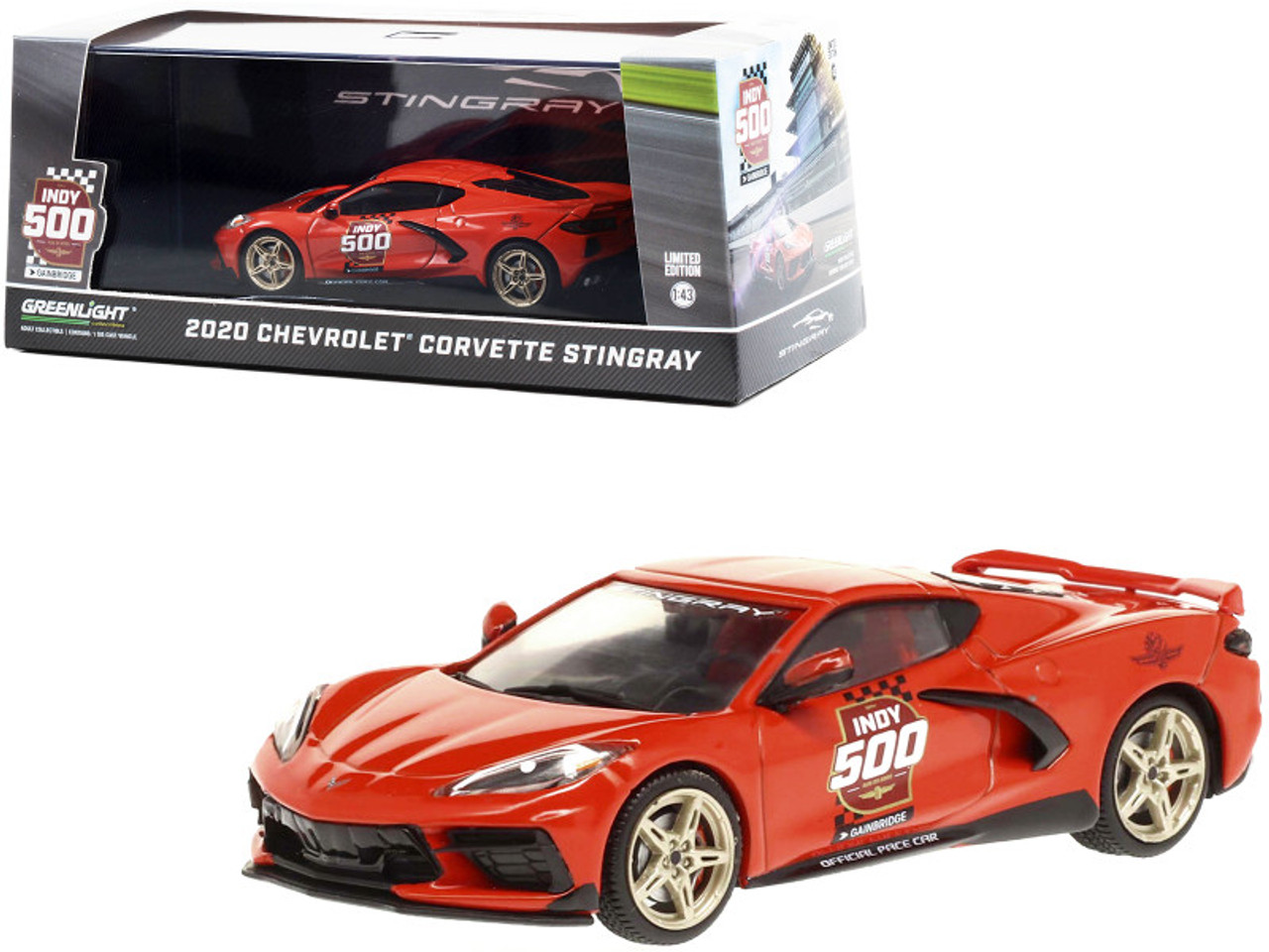 2020 Chevrolet Corvette C8 Stingray "104th Running of the Indianapolis 500 Official Pace Car" 1/43 Diecast Model Car by Greenlight