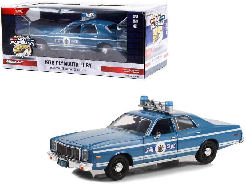 1978 Plymouth Fury Police Blue Metallic with White Stripes 