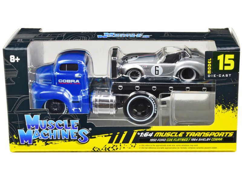1/64 Muscle Machines 1950 Ford COE Flatbed with 1964 Shelby Cobra