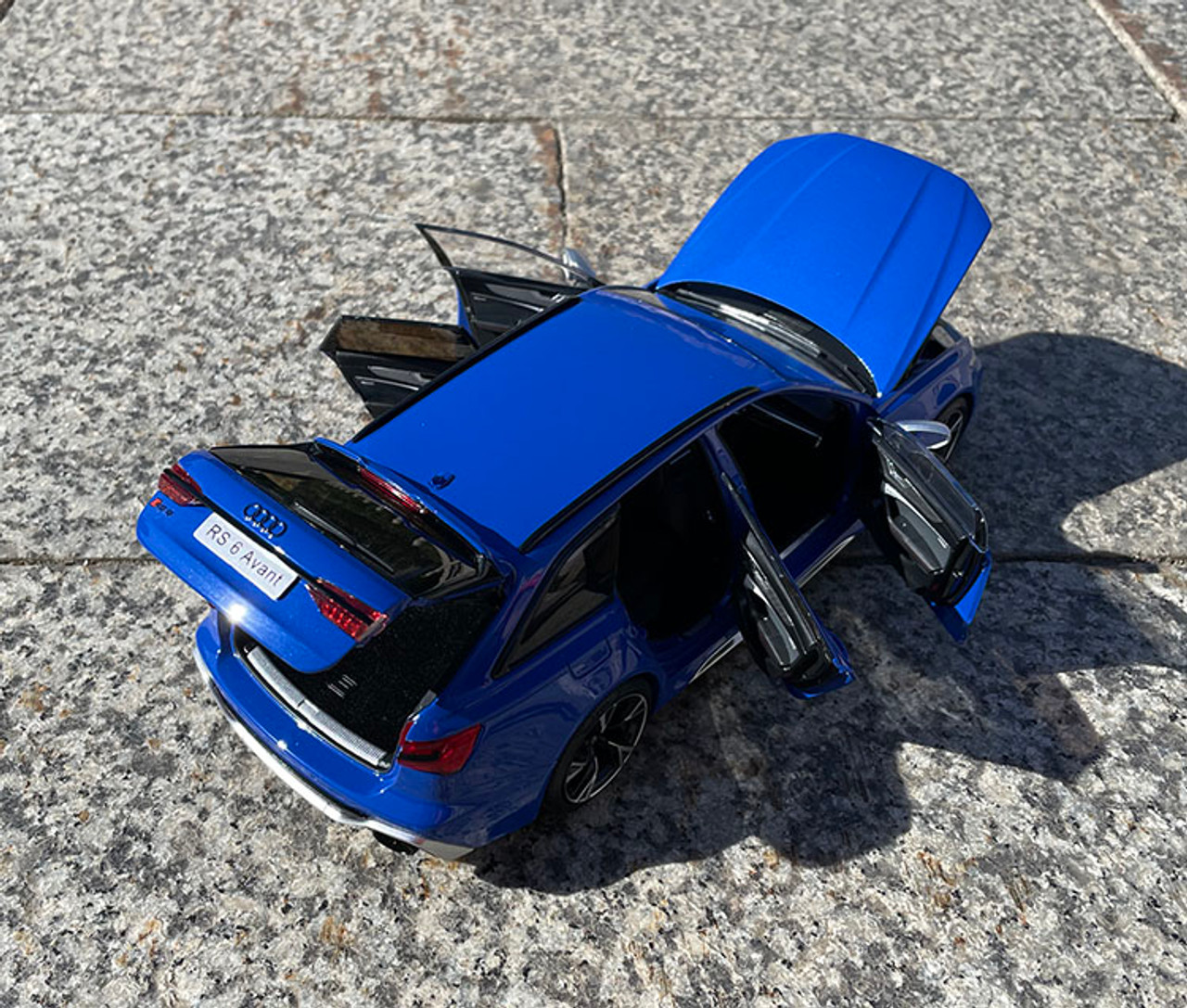 1/18 Well Audi RS6 (C7) Diecast full open Blue Diecast Car Model