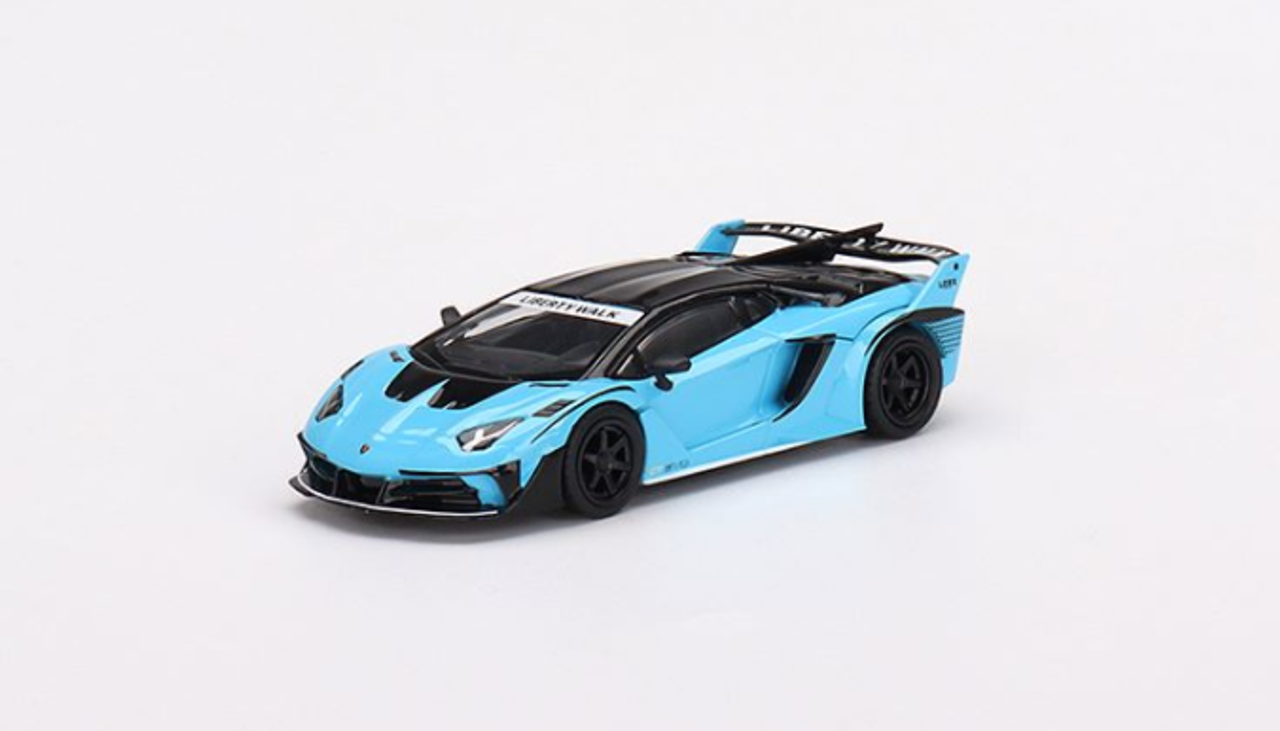 1/64 Mini GT Lamborghini LB-Silhouette WORKS Aventador GT EVO (Baby Blue) Diecast Car Model