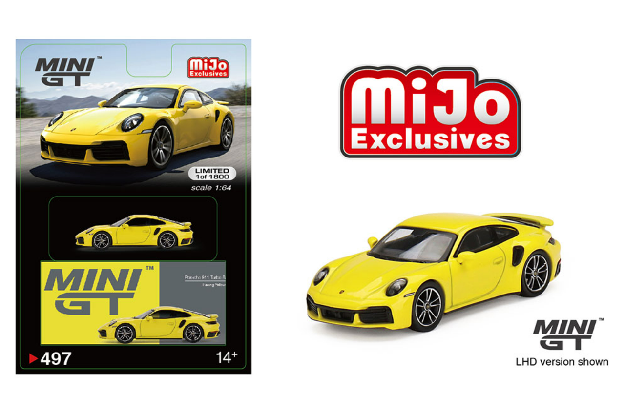 MiniGT 1/64 Porsche 911 Turbo S Racing Yellow