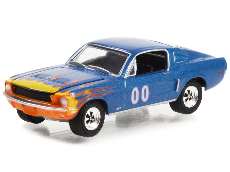 専用 レガシー 1968 Ford Mustang GT Fastback #00 Blue Metallic with Flames