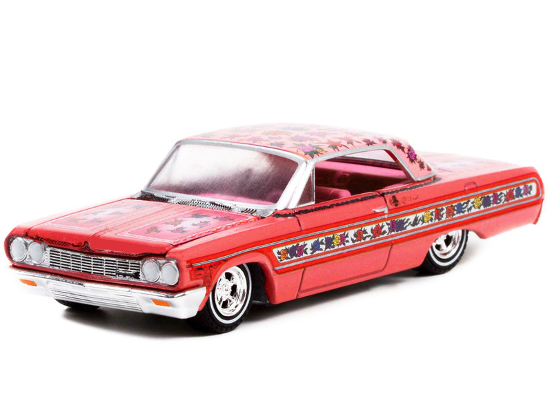 1964 Chevrolet Impala Lowrider Pink Metallic with Rose Graphics