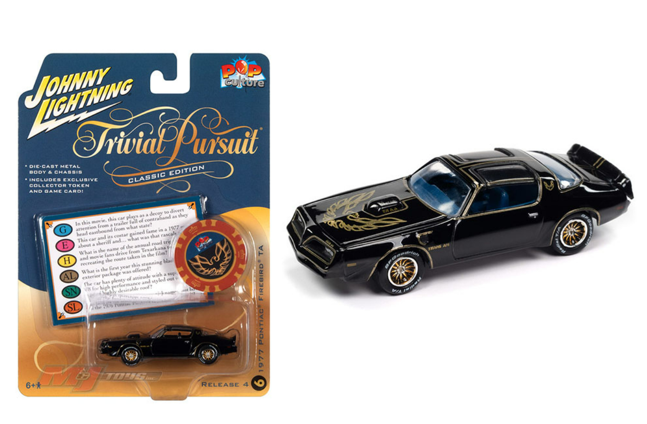 1/64 Johnny Lightning 1977 Pontiac Firebird TA (Black) Diecast Car Model