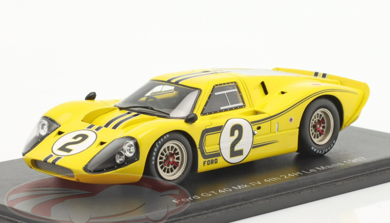 1/43 Spark 1967 Ford GT40 Mk IV #2 4th 24h LeMans Shelby American Inc. Bruce McLaren, Mark Donohue Car Model