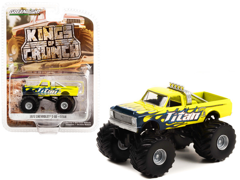 1972 Chevrolet C-10 Monster Truck Yellow with Flames 