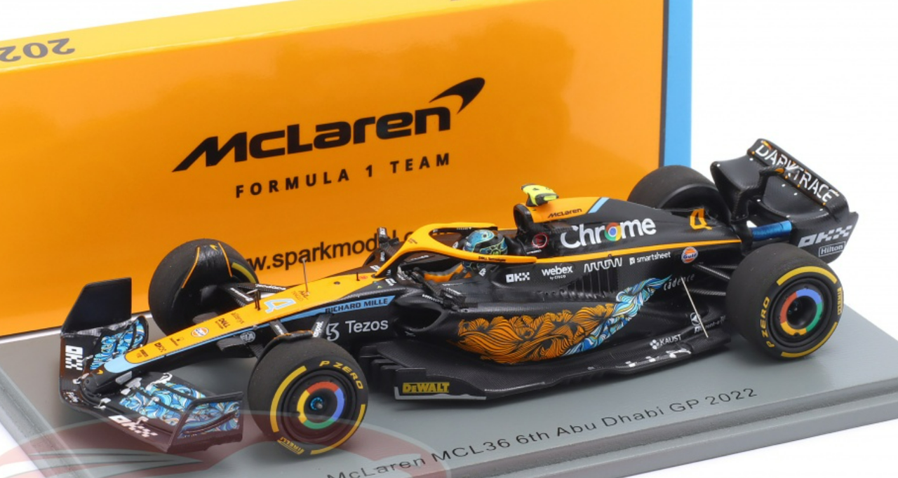 1/43 Spark 2022 Formula 1 Abu Dhabi GP Lando Norris 6th Place McLaren ...