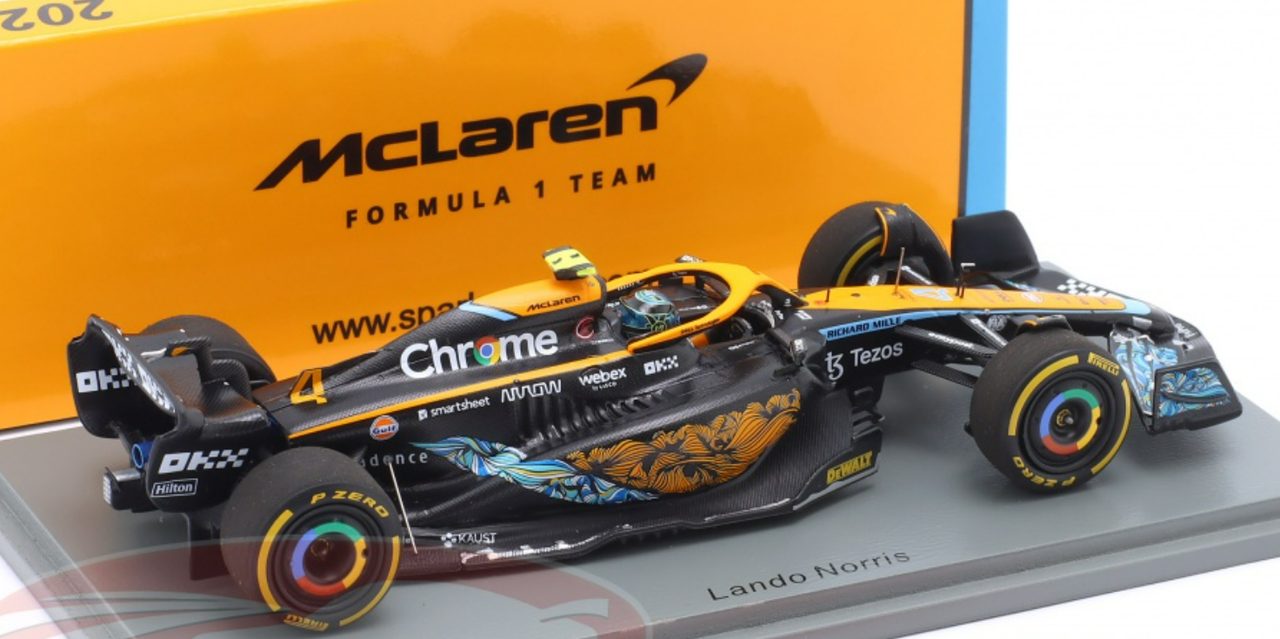 1/43 Spark 2022 Formula 1 Abu Dhabi GP Lando Norris 6th Place McLaren MCL36 No.4 McLaren F1 Team Car Model