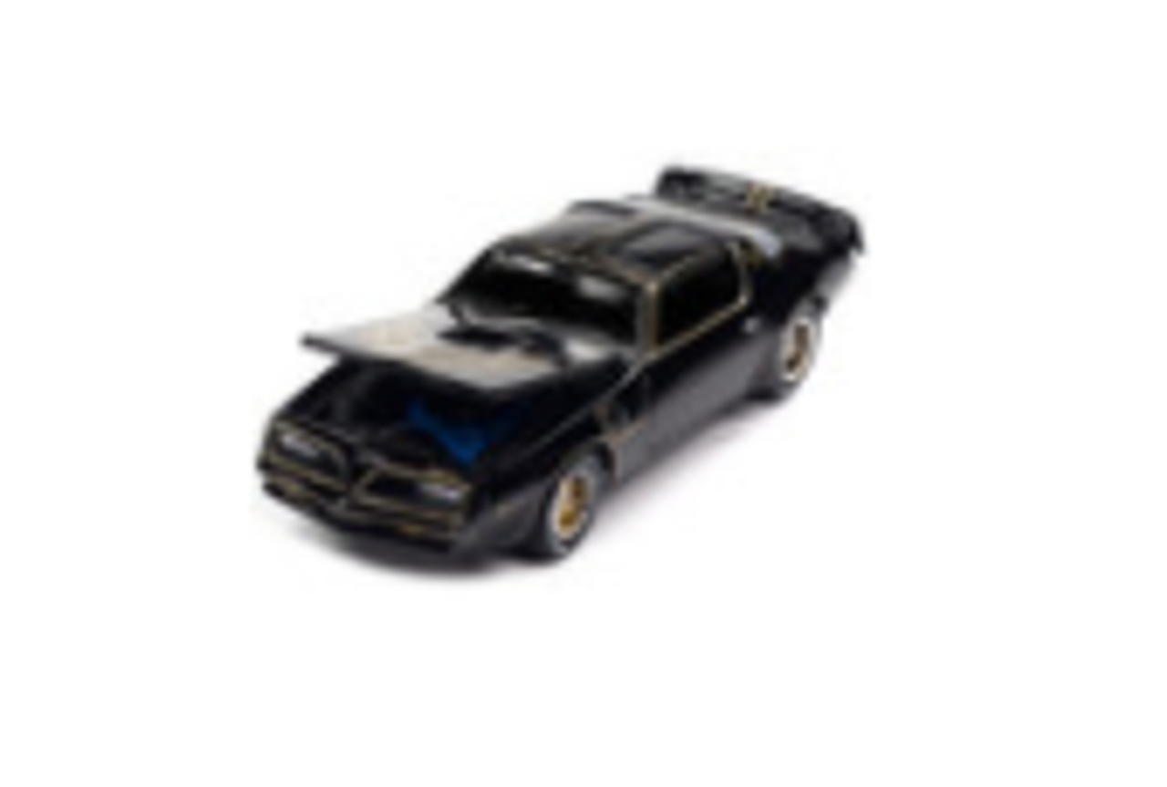 1977 Pontiac Trans Am Black with Gold Eagle Graphic with Poker Chip Collector's Token and Game Card "Trivial Pursuit" "Pop Culture" 2022 Release 4 1/64 Diecast Model Car by Johnny Lightning