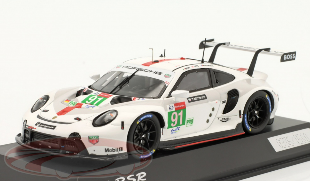 1/43 Dealer Edition 2021 Porsche 911 RSR-19 #91 24h LeMans Porsche GT Team Gianmaria Bruni, Richard Lietz, Frédéric Makowiecki Car Model