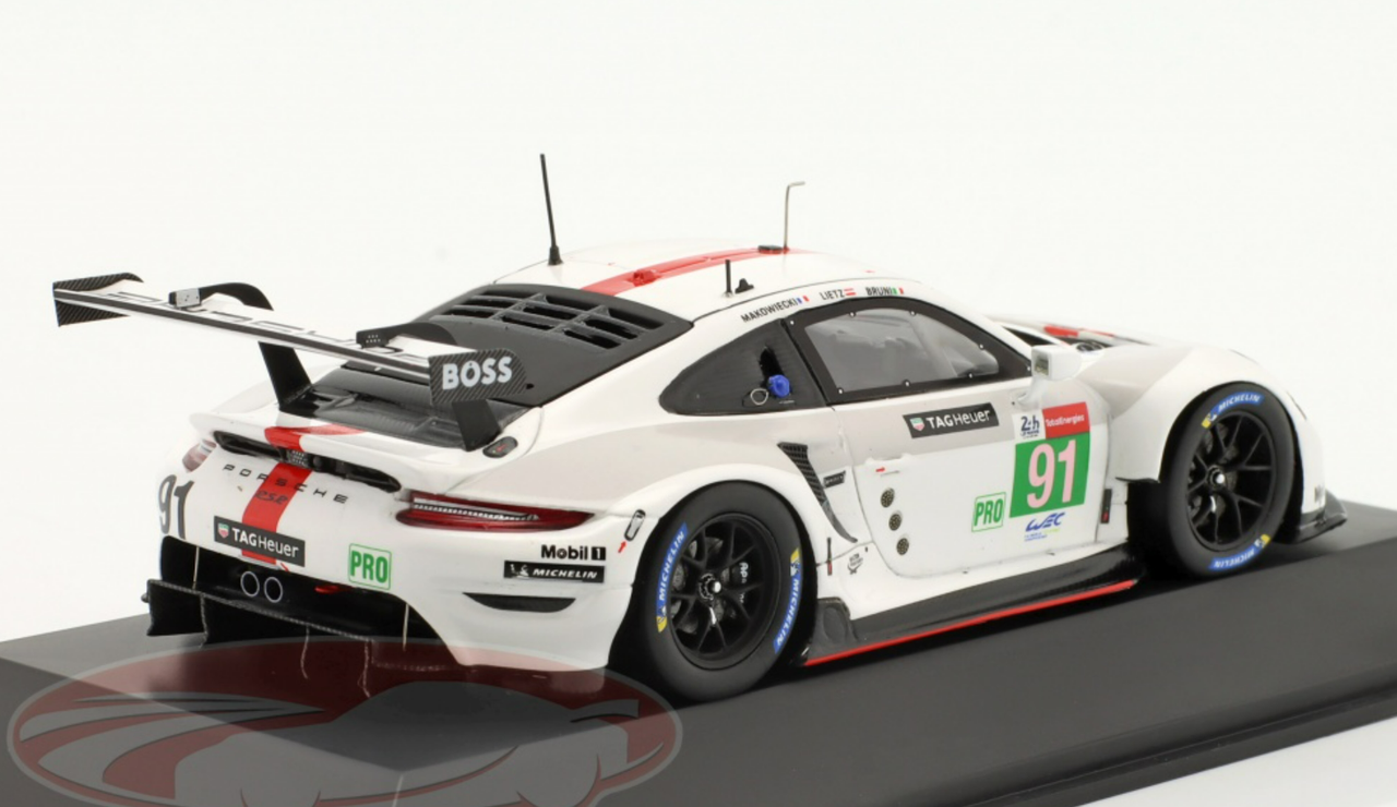 1/43 Dealer Edition 2021 Porsche 911 RSR-19 #91 24h LeMans Porsche GT Team Gianmaria Bruni, Richard Lietz, Frédéric Makowiecki Car Model