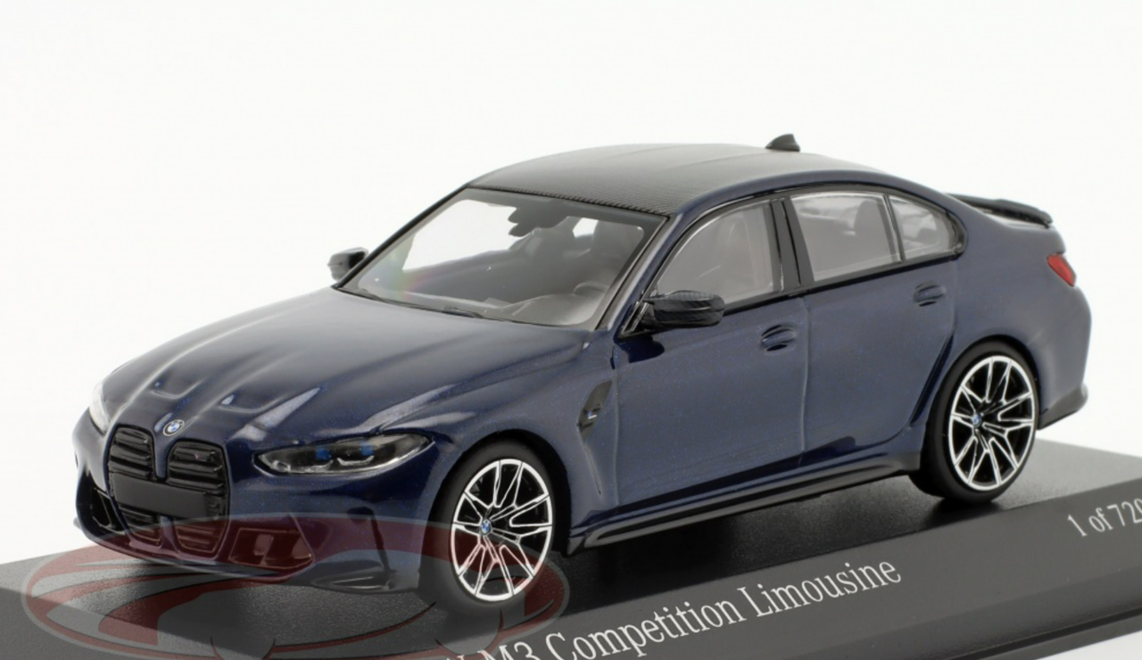 1/43 Minichamps 2020 BMW M3 Competition Limousine (G80) (Tanzanite Blue Metallic) Car Model