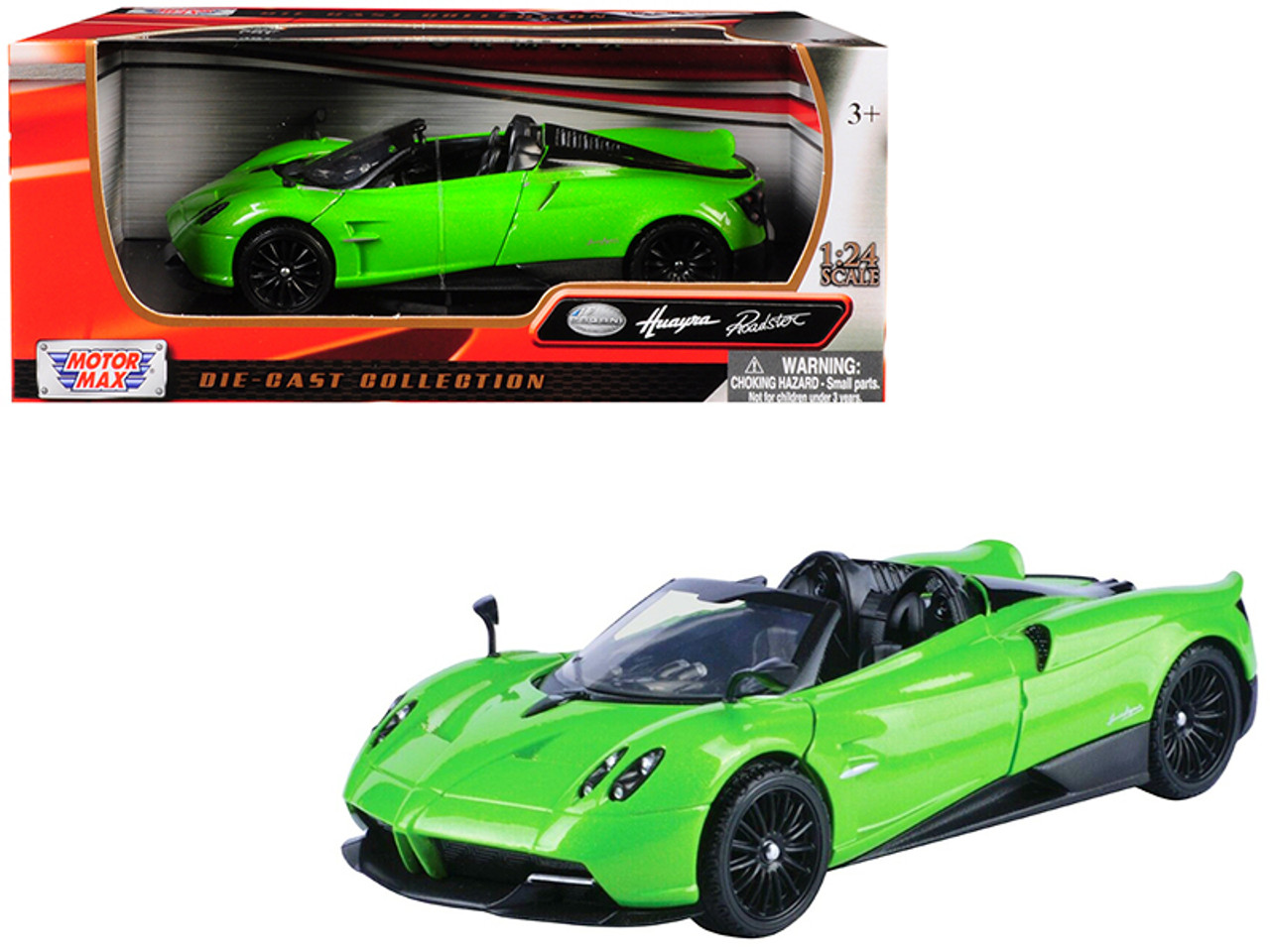 1/24 Motormax Pagani Huayra Roadster Green Diecast Car Model