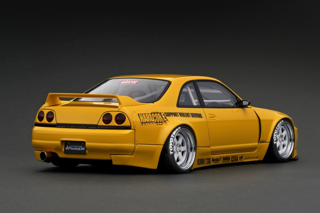 1/18 IG Ignition Model Nissan GT-R R33 Pandem GT-R (BCNR33) (Yellow) Resin Car Model