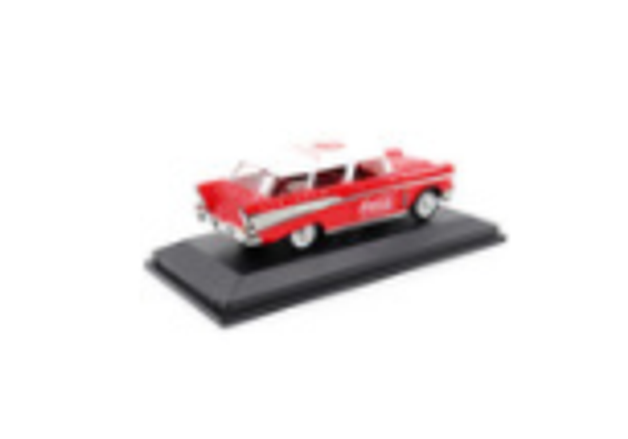 1957 Chevrolet Nomad "Coca-Cola" Red with White Top and Red Interior 1/43 Diecast Model Car by Motor City Classics