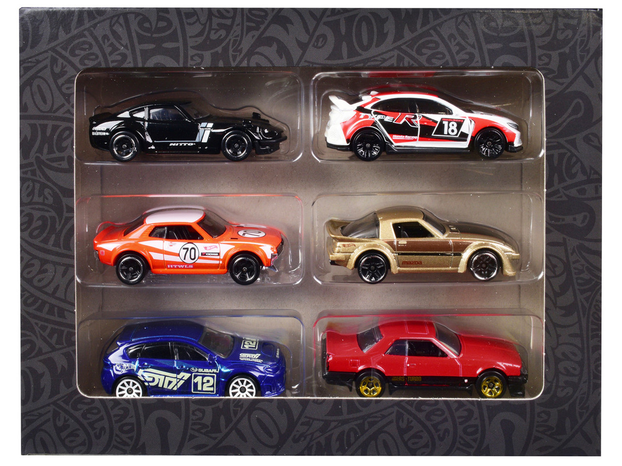 "Japanese Import" 6 piece Set Diecast Model Cars by Hot Wheels