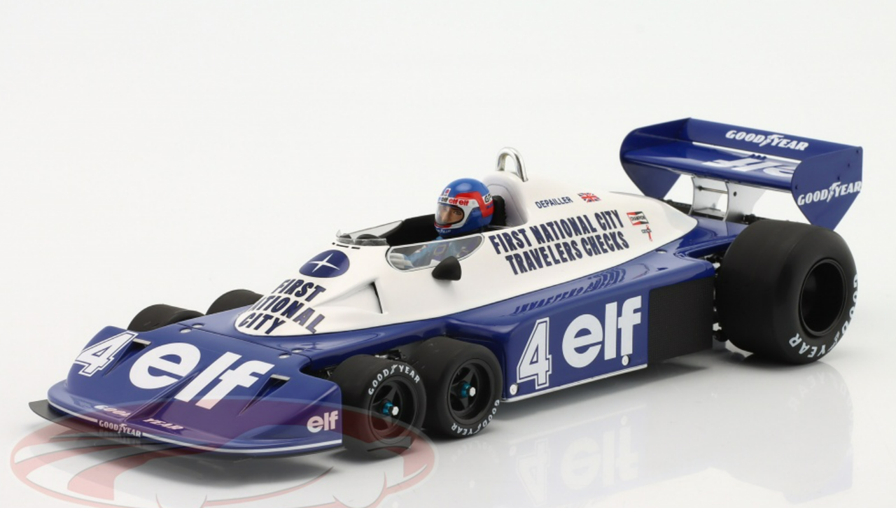 1/18 Spark 1977 Formula 1 Patrick Depailler Tyrell P34 #4 3rd South Africa GP Car Model