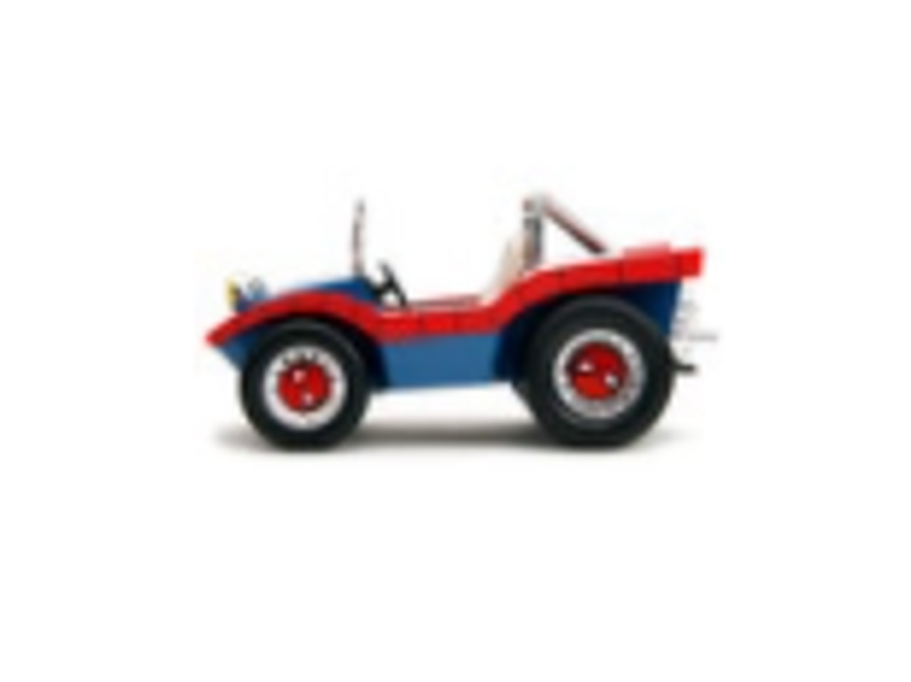 Dune Buggy Red and Blue with Graphics and Spider-Man Diecast Figure "Marvel Spider-Man" 1/24 Diecast Model Car by Jada